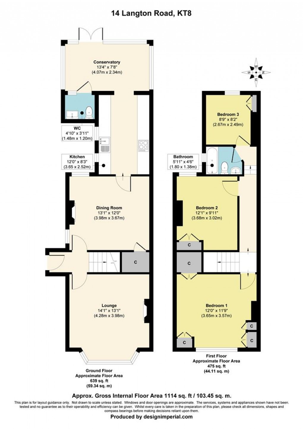 Floorplan for Langton Road, West Molesey