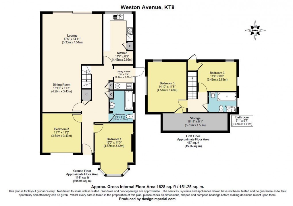 Floorplan for Weston Avenue, West Molesey