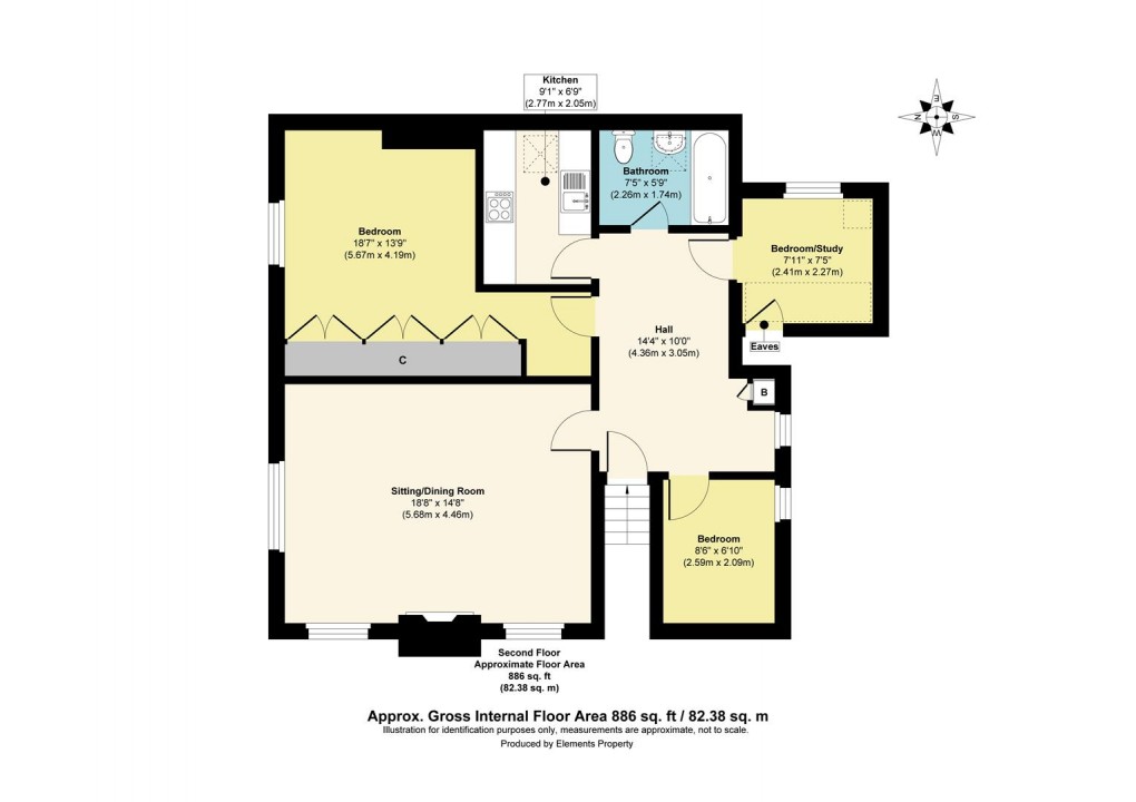 Floorplan for Wolsey Road, East Molesey