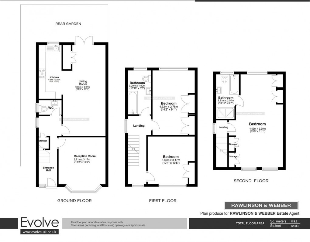 Floorplan for Langton Road, West Molesey