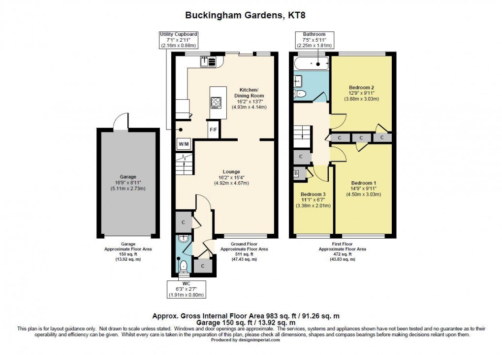 Floorplan for Buckingham Gardens, West Molesey