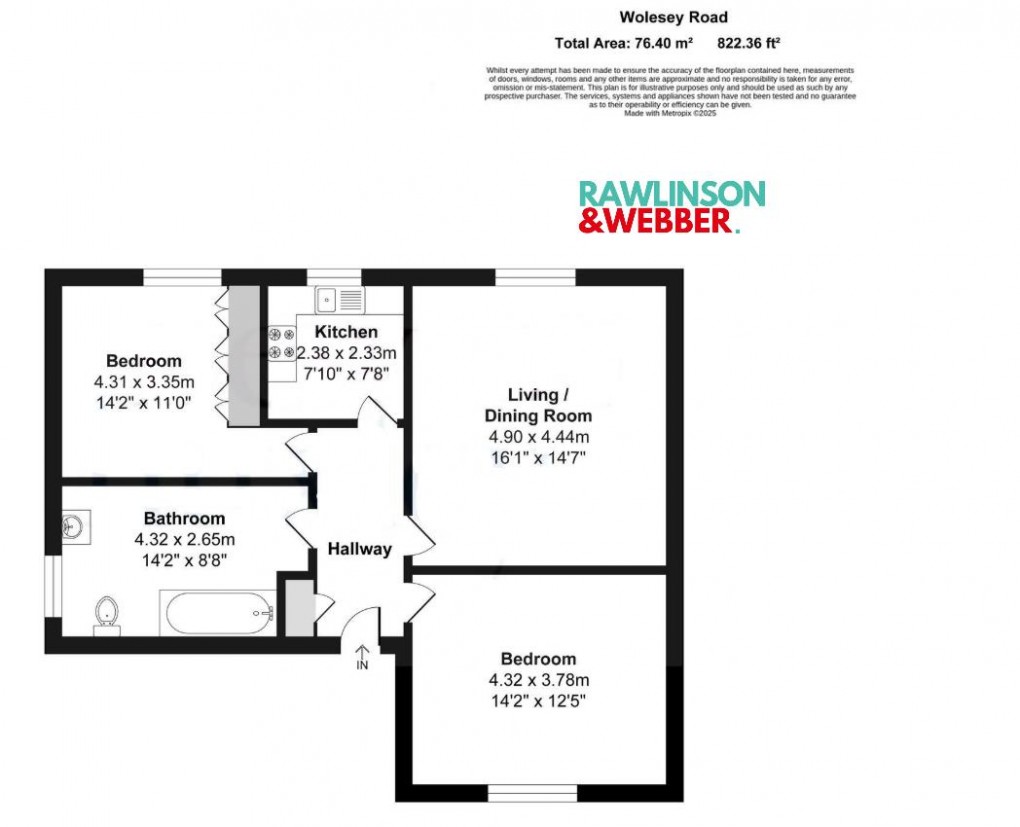 Floorplan for Wolsey Road, East Molesey