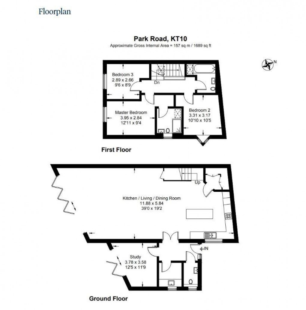 Floorplan for Park Road, East Molesey