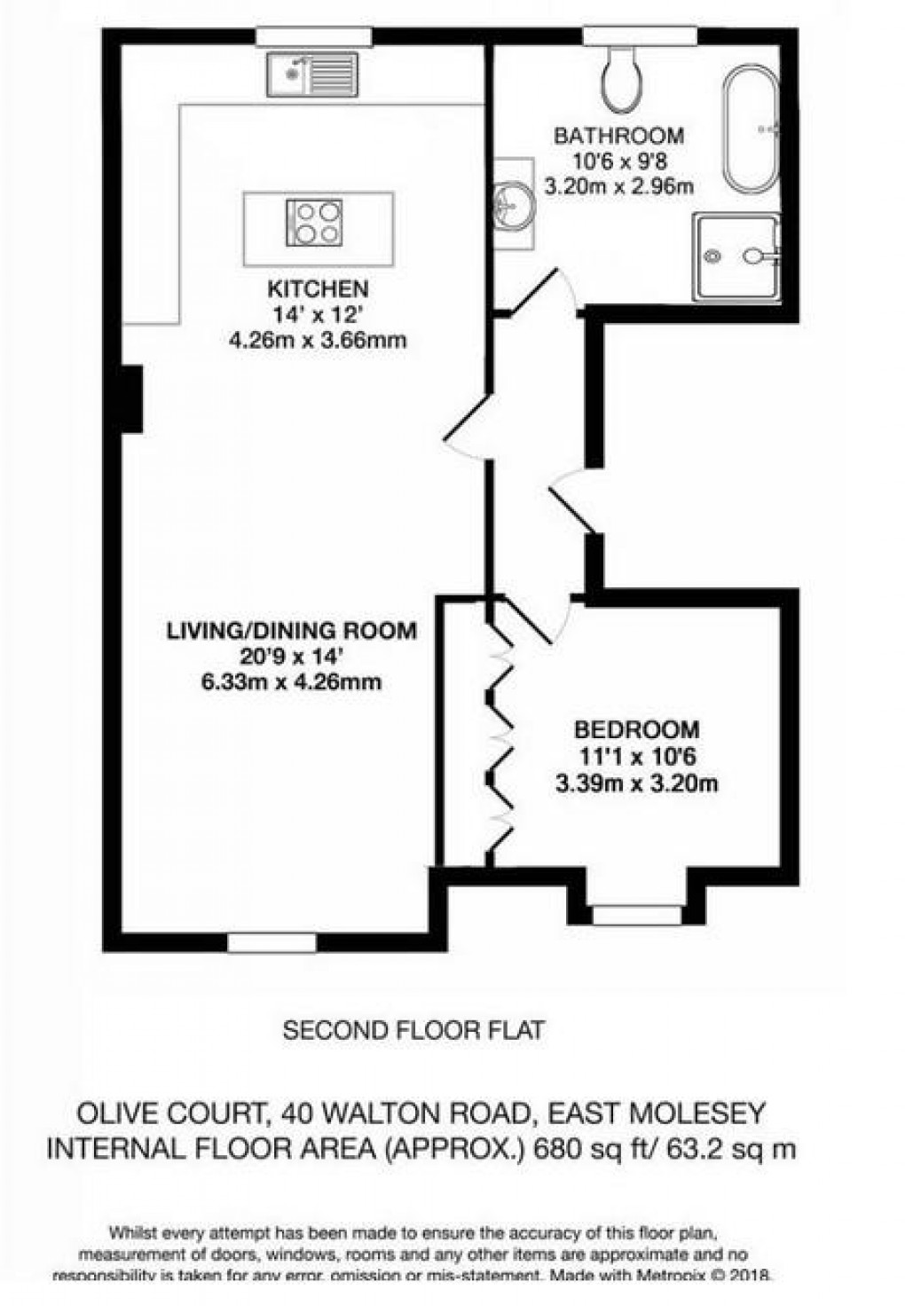 Floorplan for Walton Road, East Molesey