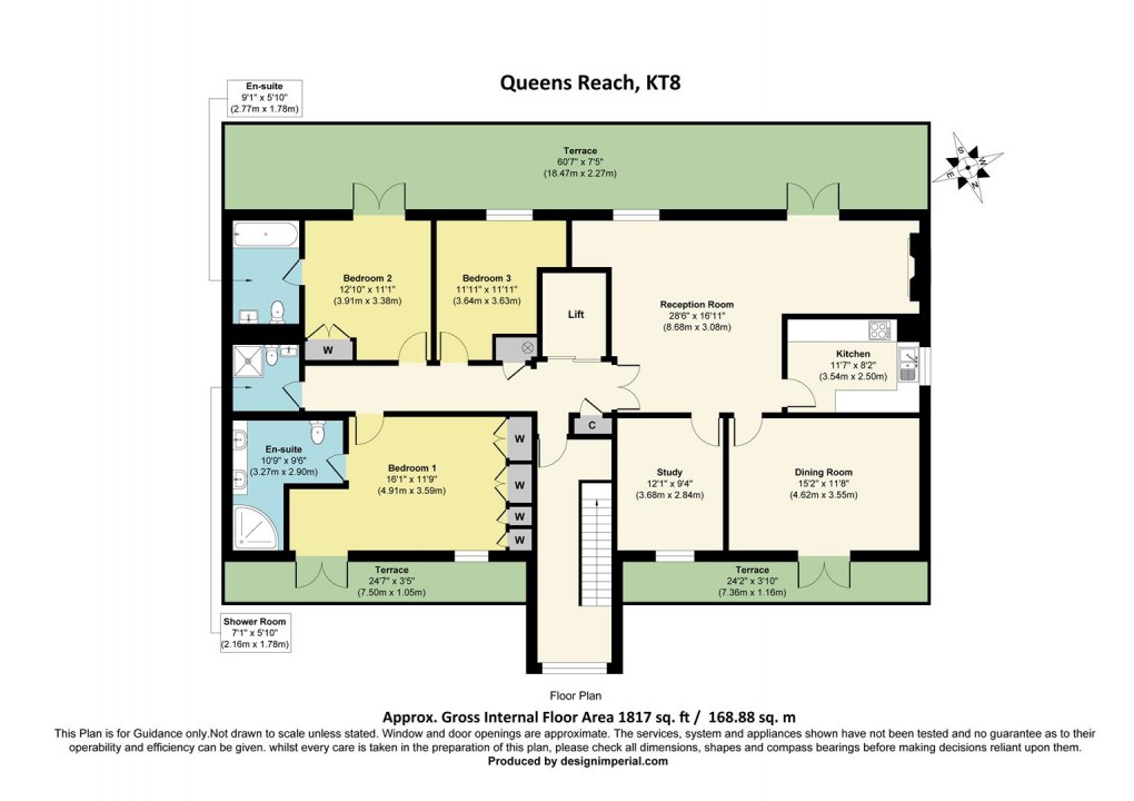 Floorplan for Queens Reach, East Molesey