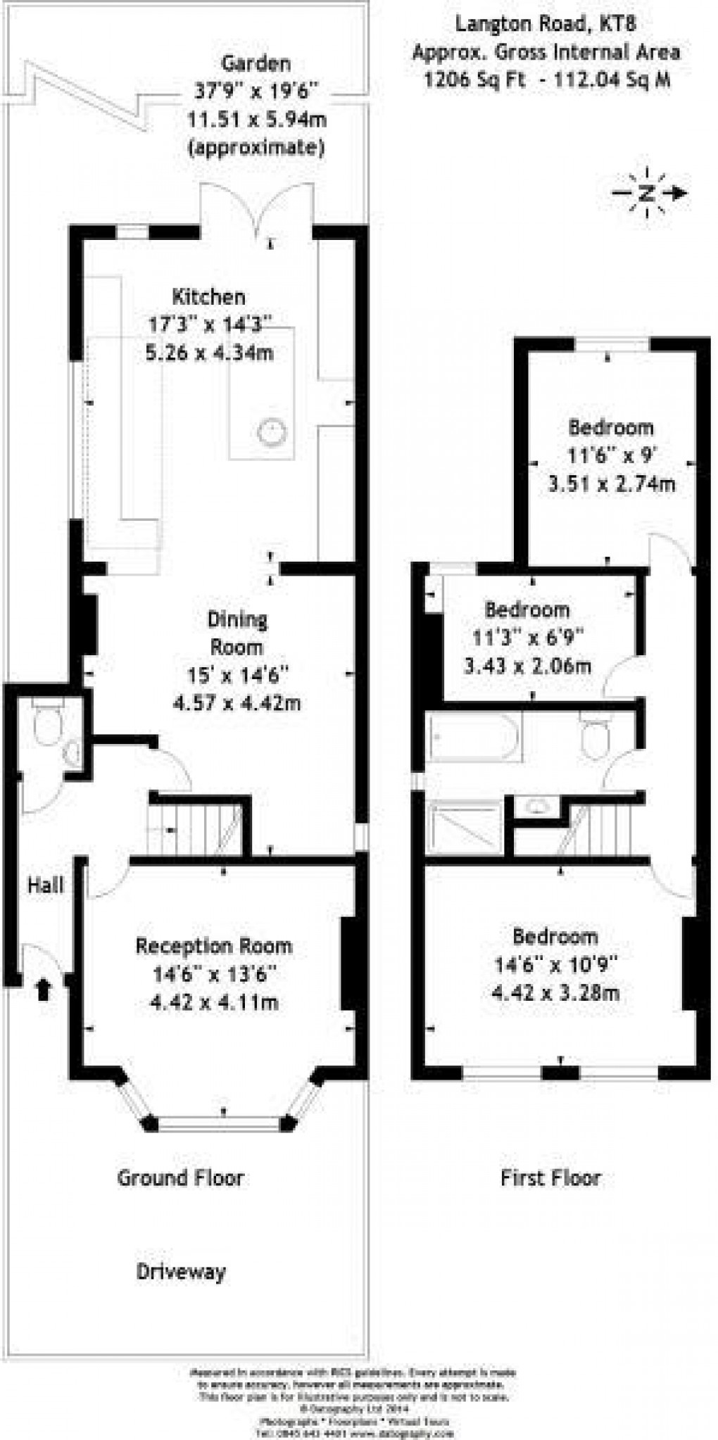 Floorplan for Langton Road, West Molesey