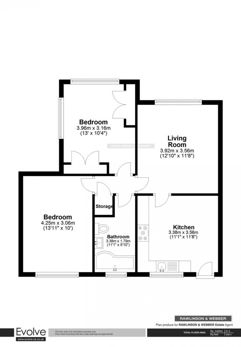 Floorplan for Wolsey Court, Bridge Road, East Molesey