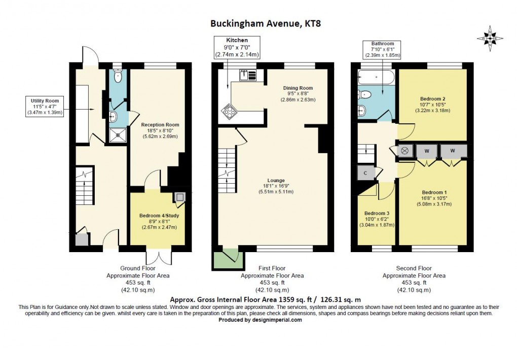 Floorplan for Buckingham Avenue, West Molesey