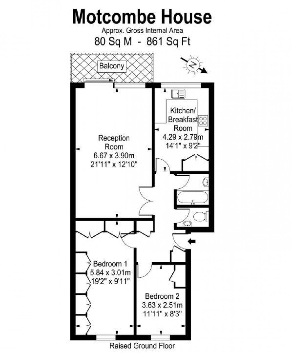 Floorplan for Motcombe, Palace Road, East Molesey