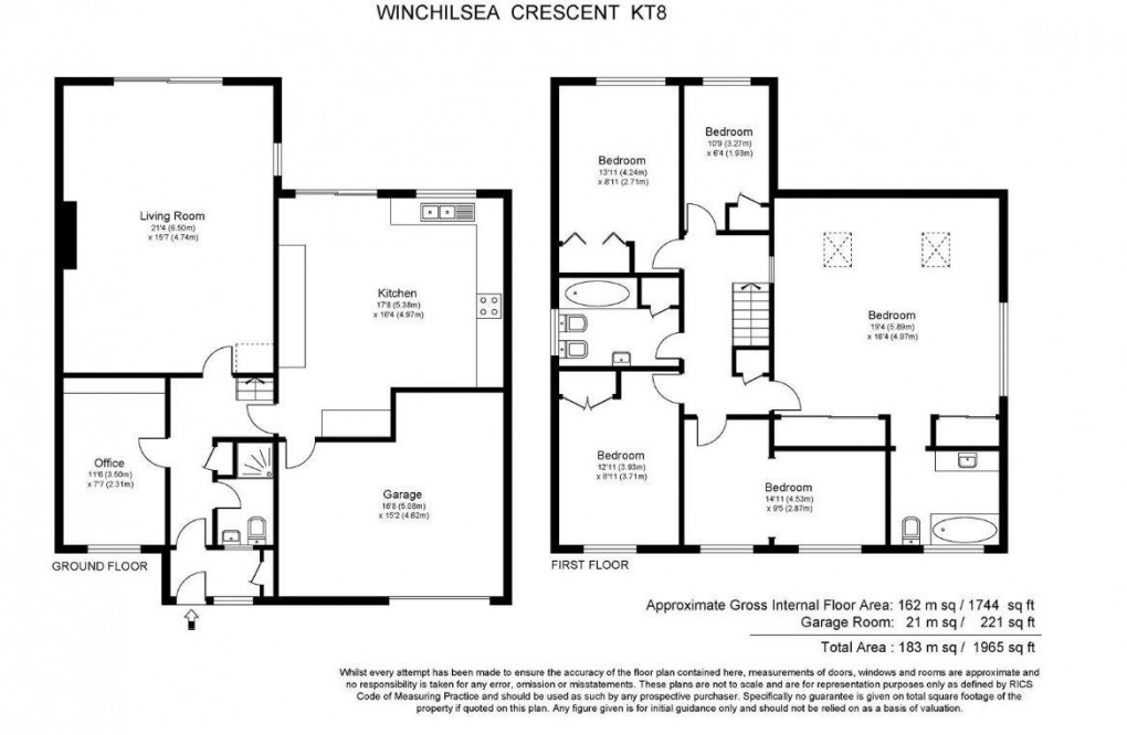 Floorplan for Winchilsea Crescent, West Molesey