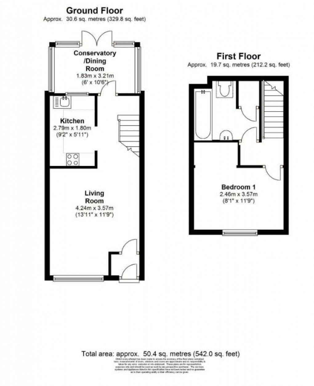 Floorplan for 1, Glebelands, West Molesey, Surrey, KT8 2PY
