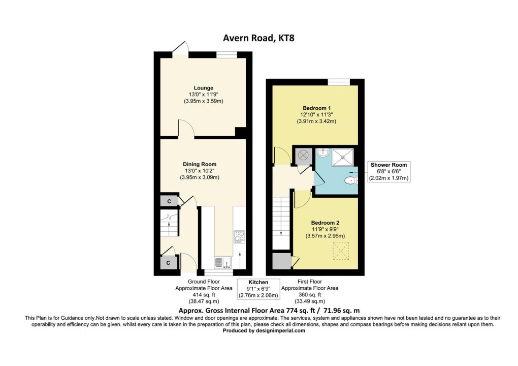 Floorplan for Avern Road, West Molesey