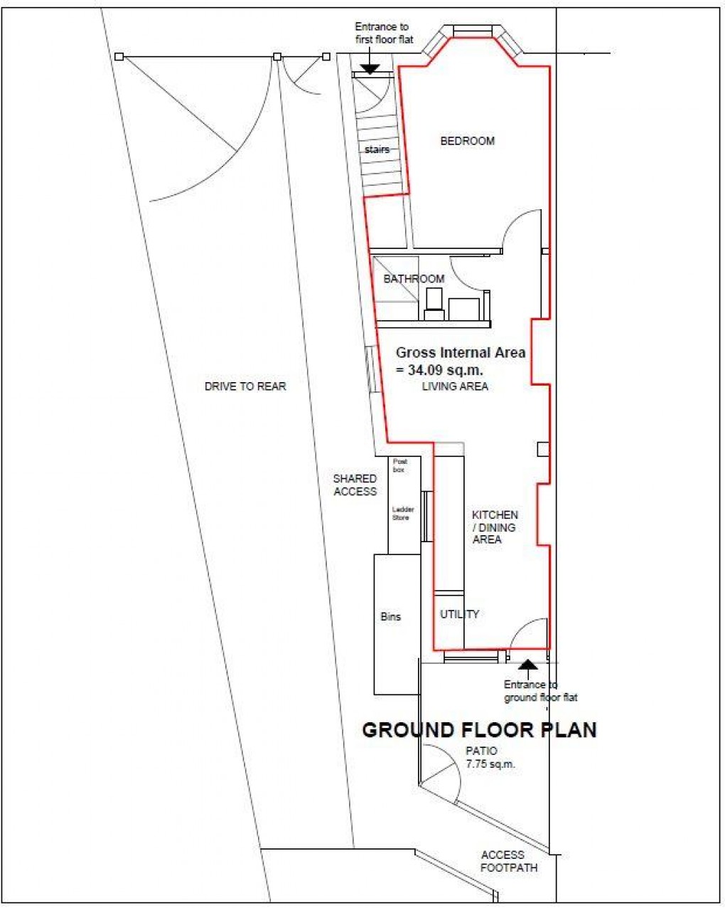 Floorplan for Park Road, East Molesey