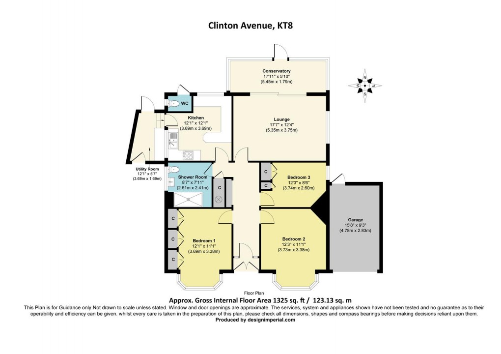 Floorplan for Clinton Avenue, East Molesey