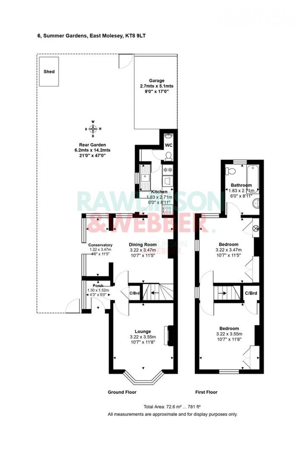 Floorplan for Summer Gardens, East Molesey