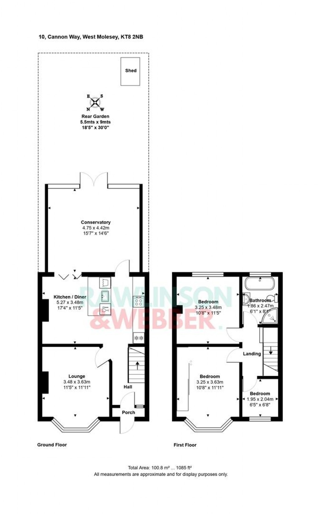 Floorplan for Cannon Way, West Molesey