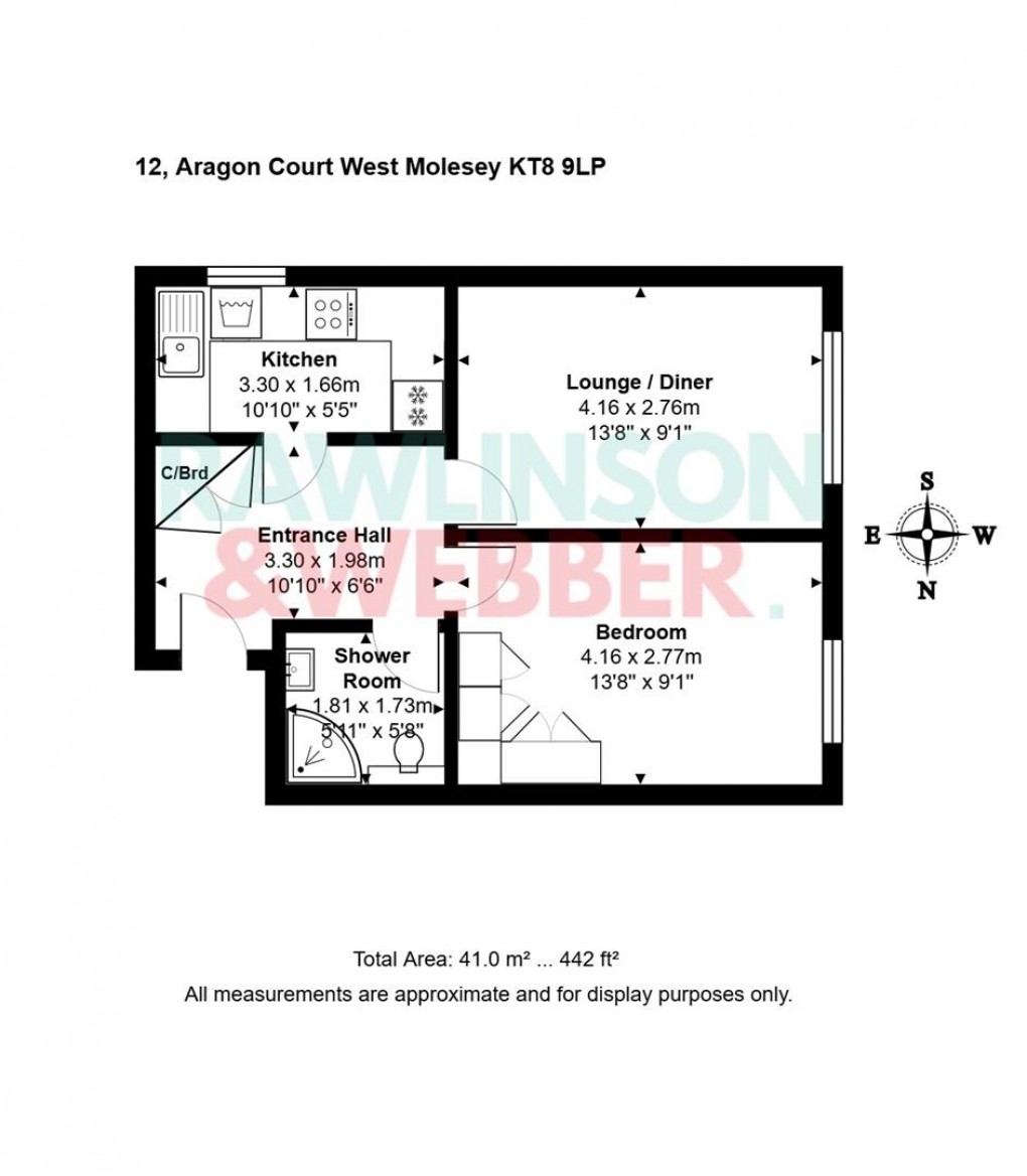 Floorplan for Aragon Court, Pemberton Road, East Molesey