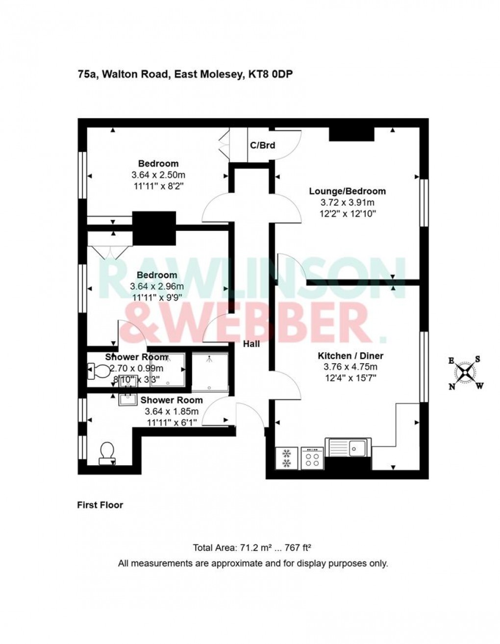 Floorplan for Walton Road, East Molesey