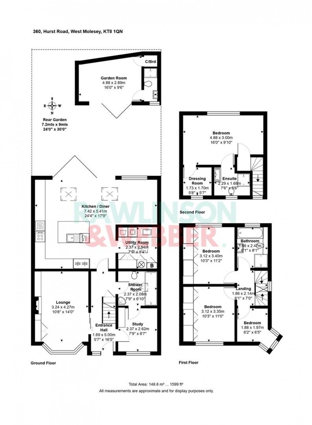Floorplan for Hurst Road, West Molesey
